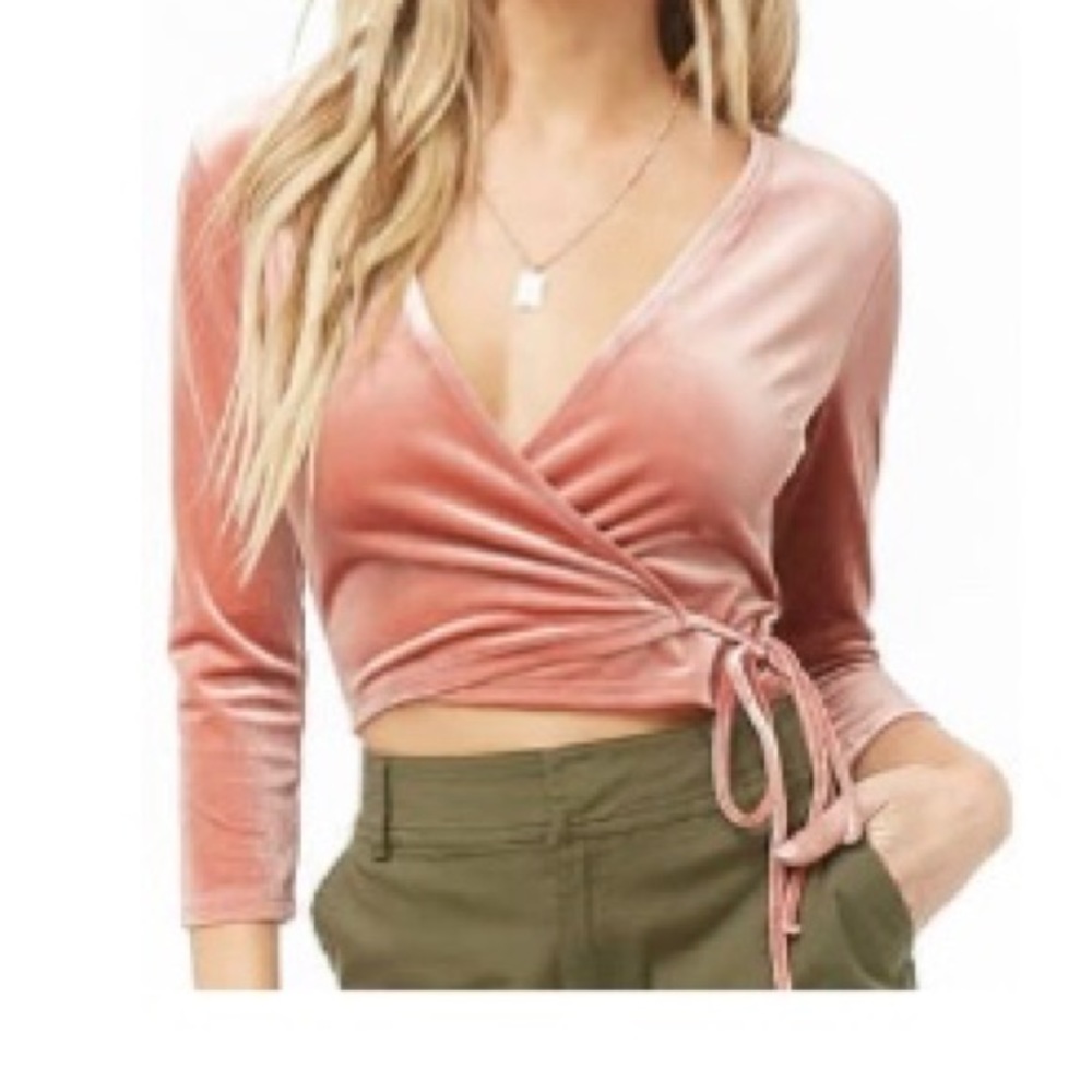Pink tie up crop top - Picture 3 of 3